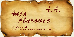 Anja Alurović vizit kartica